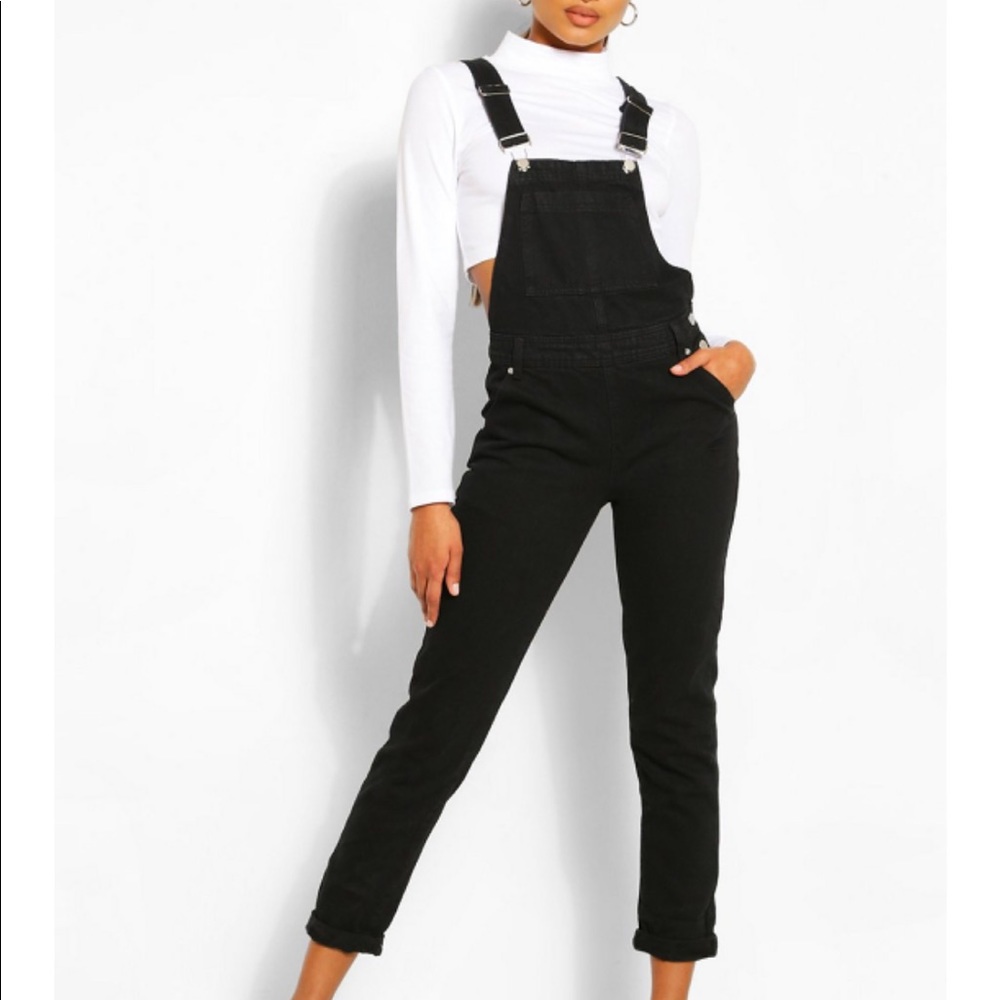 Boohoo Boyfriend Overalls in black